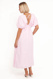 Sullivan Puff Sleeve Maxi Dress Pink