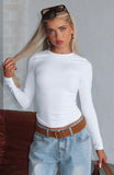 Lose You Long Sleeve Top White