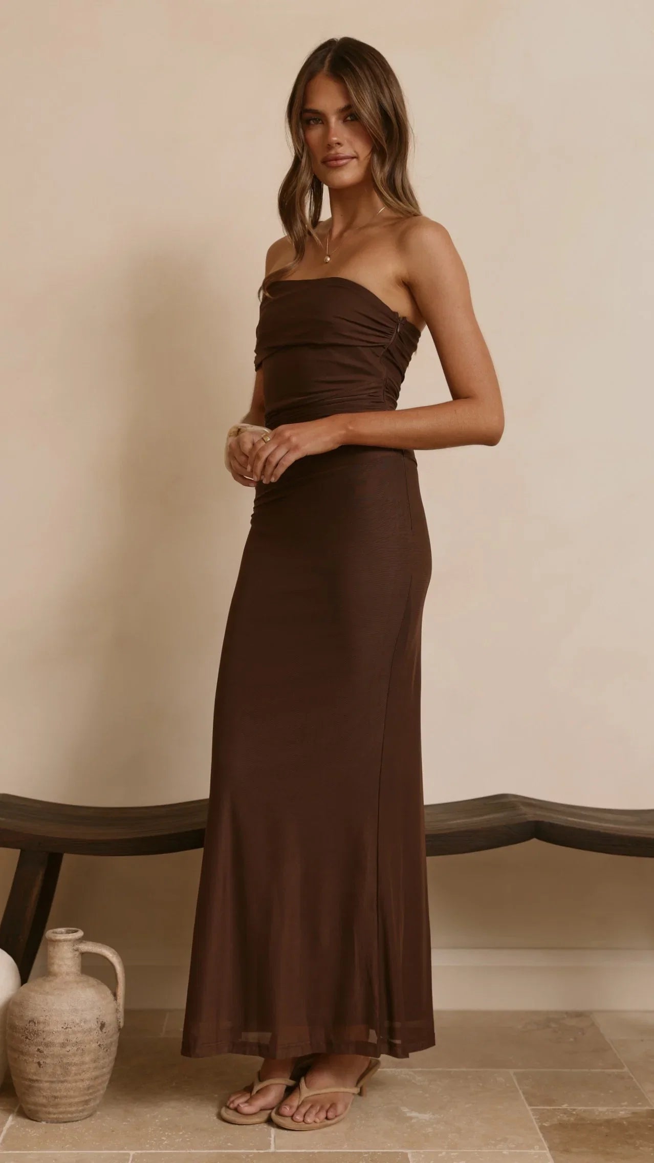 Ria Maxi Dress Chocolate