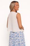 Delia Pleat Tie Top White