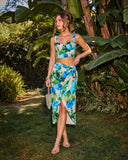 Island Whisper Abstract Print Crop Top