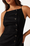 Allegra Linen Mini Dress Black