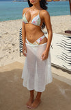 Coastal Grain Knit Skirt White