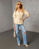 Old Harbor Belted Cable Knit Sweater
