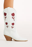 Arden Boot White Garnet