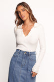 Emmerson Long Sleeve Knit Top White