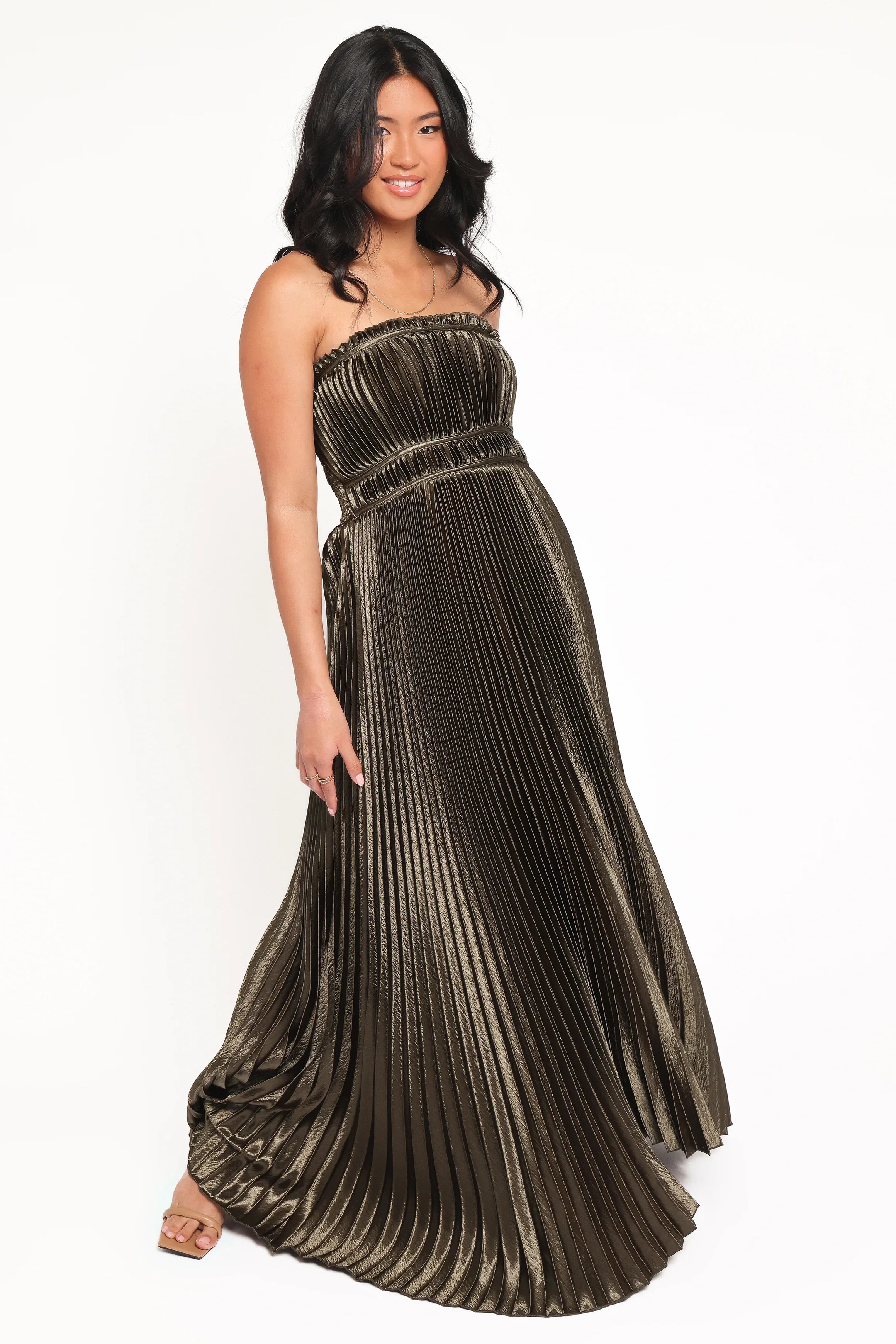 Angelique Strapless Maxi Dress Olive