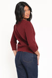 Cataline Button Front Top Wine