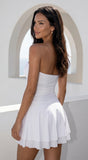 Siana Strapless Ruched Mini Dress Off White