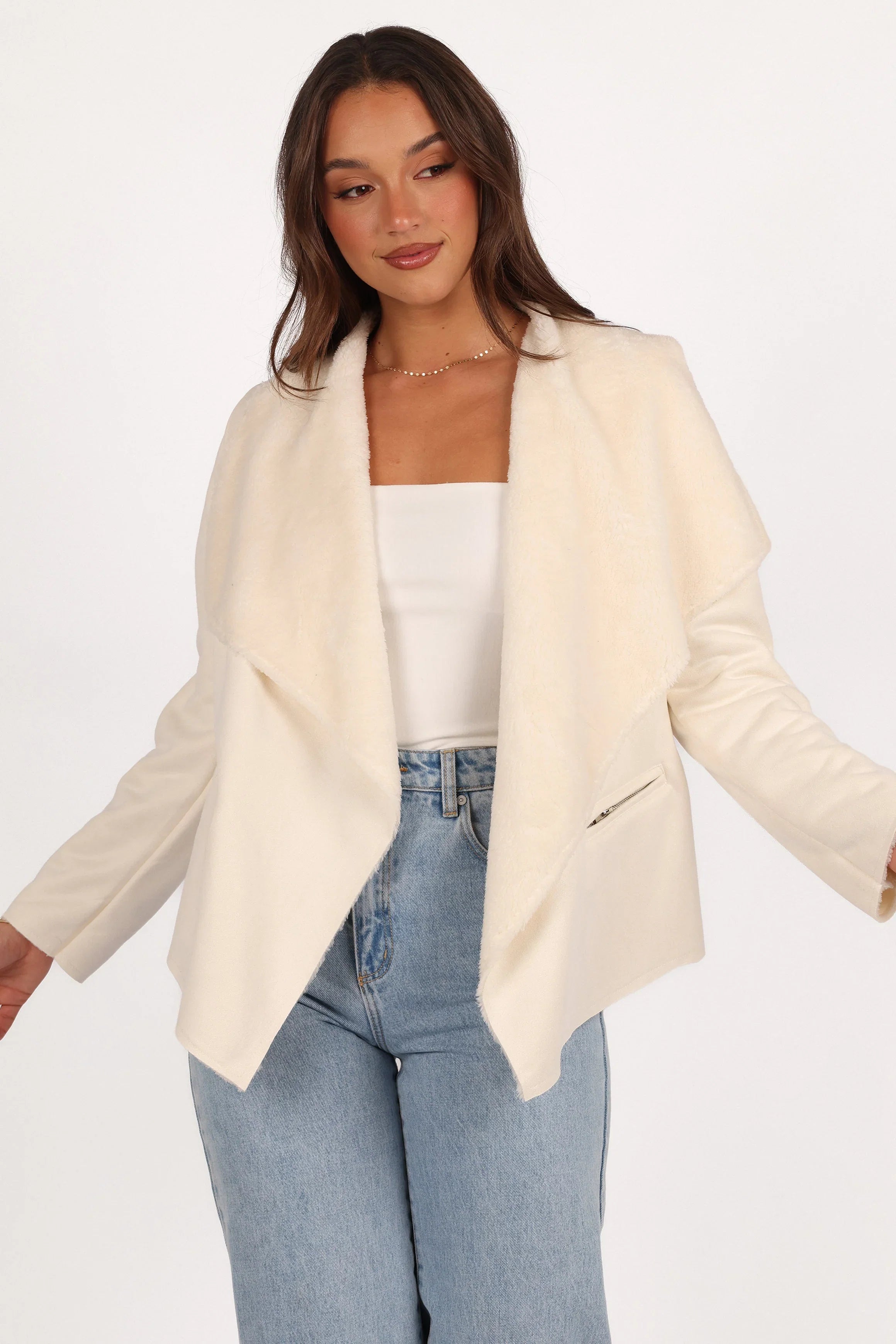 Lopez Faux Sherling Jacket Cream