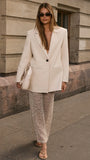 Verlo Sequins Maxi Skirt Beige