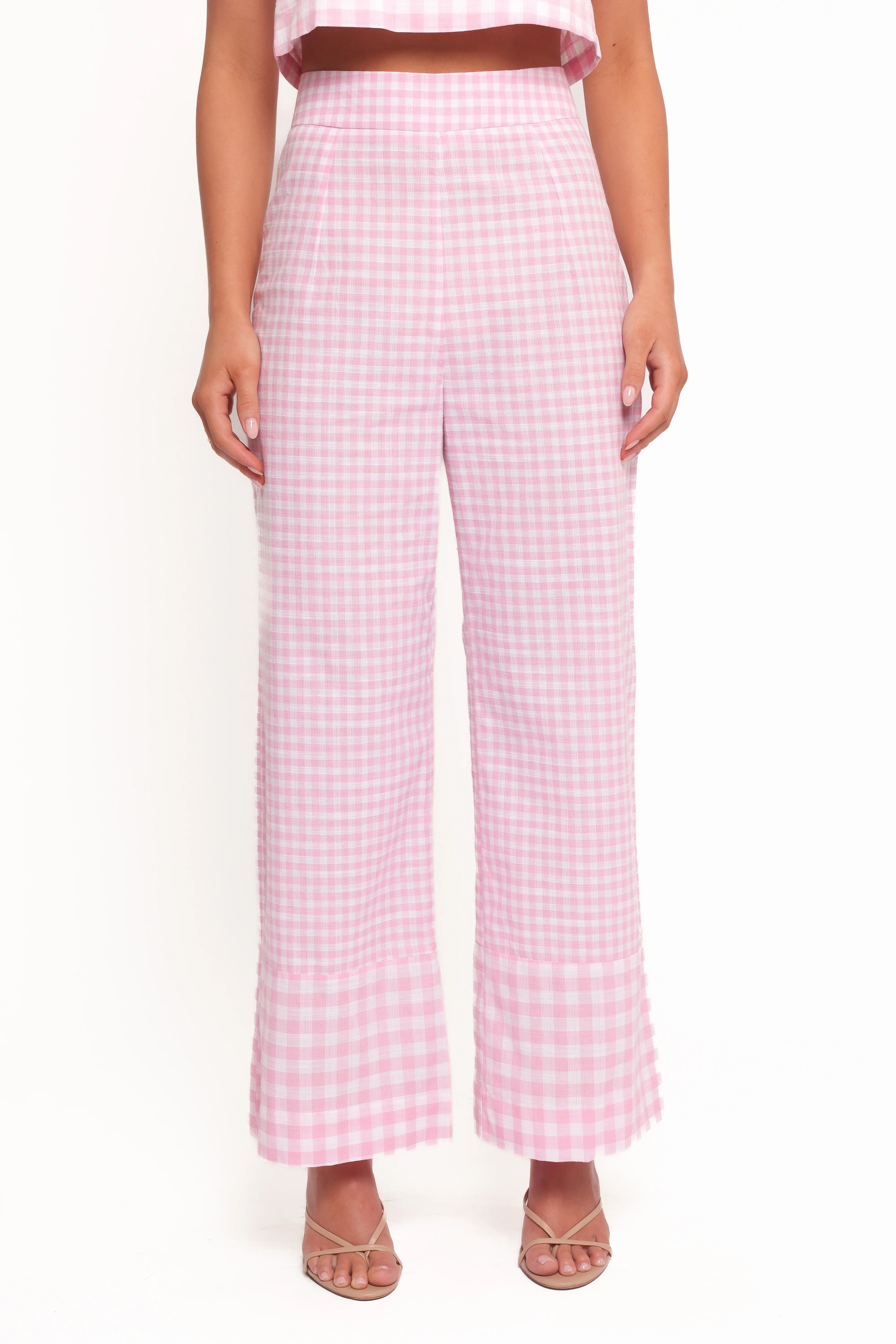 Devlin Cotton Pant Pink Gingham