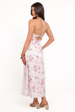 Lelia Halterneck Midi Dress Pink Floral