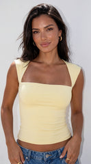 Sutton Square Neck Butter Soft Top Light Yellow