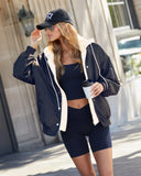 Campus Oversized Hooded Bomber Jacket