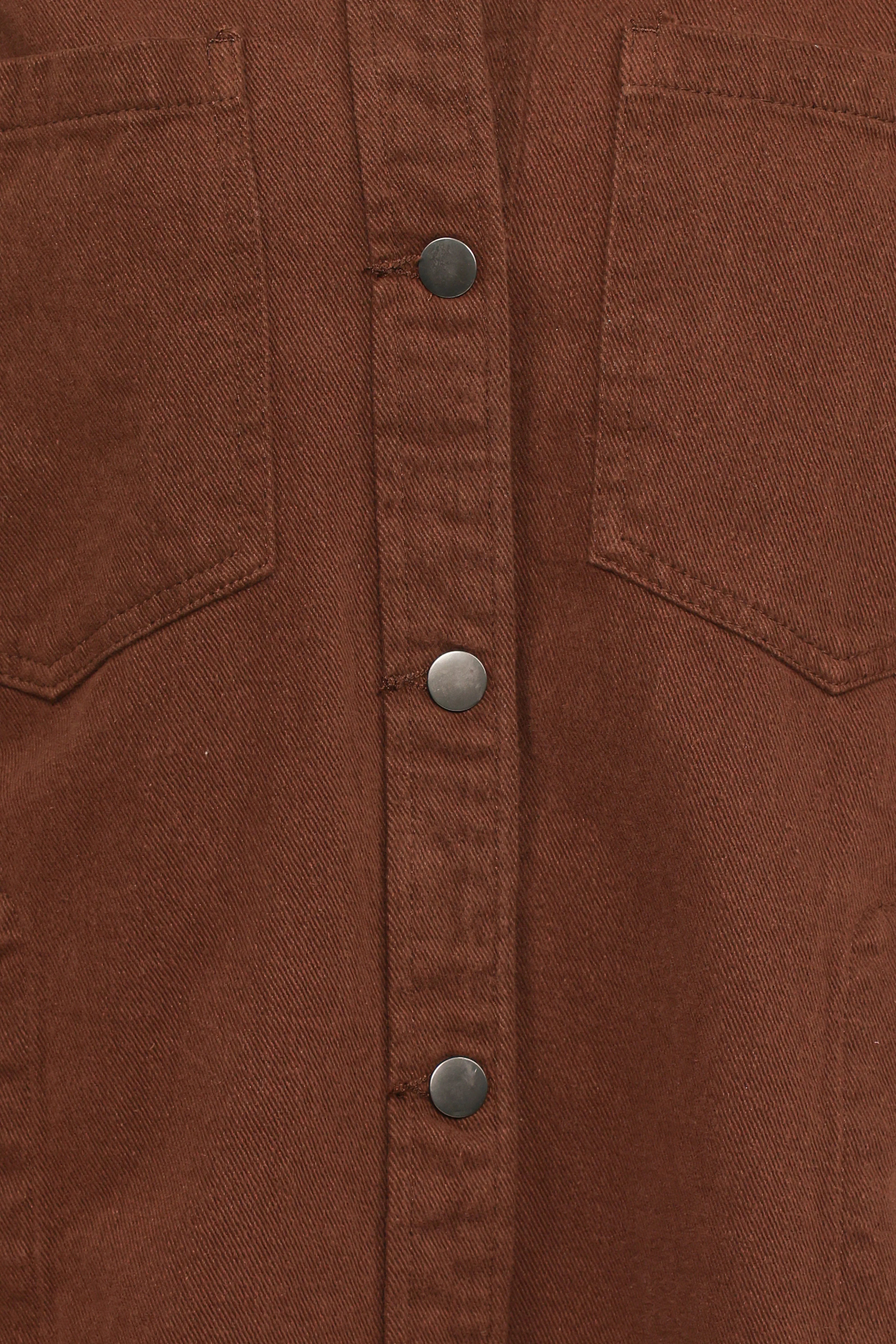 Toto Denim Shacket Chocolate Brown