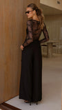 Eldora Long Sleeve Lace Top Black