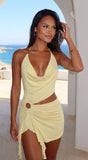 Kaivana Ring Detail Cutout Mini Dress Light yellow