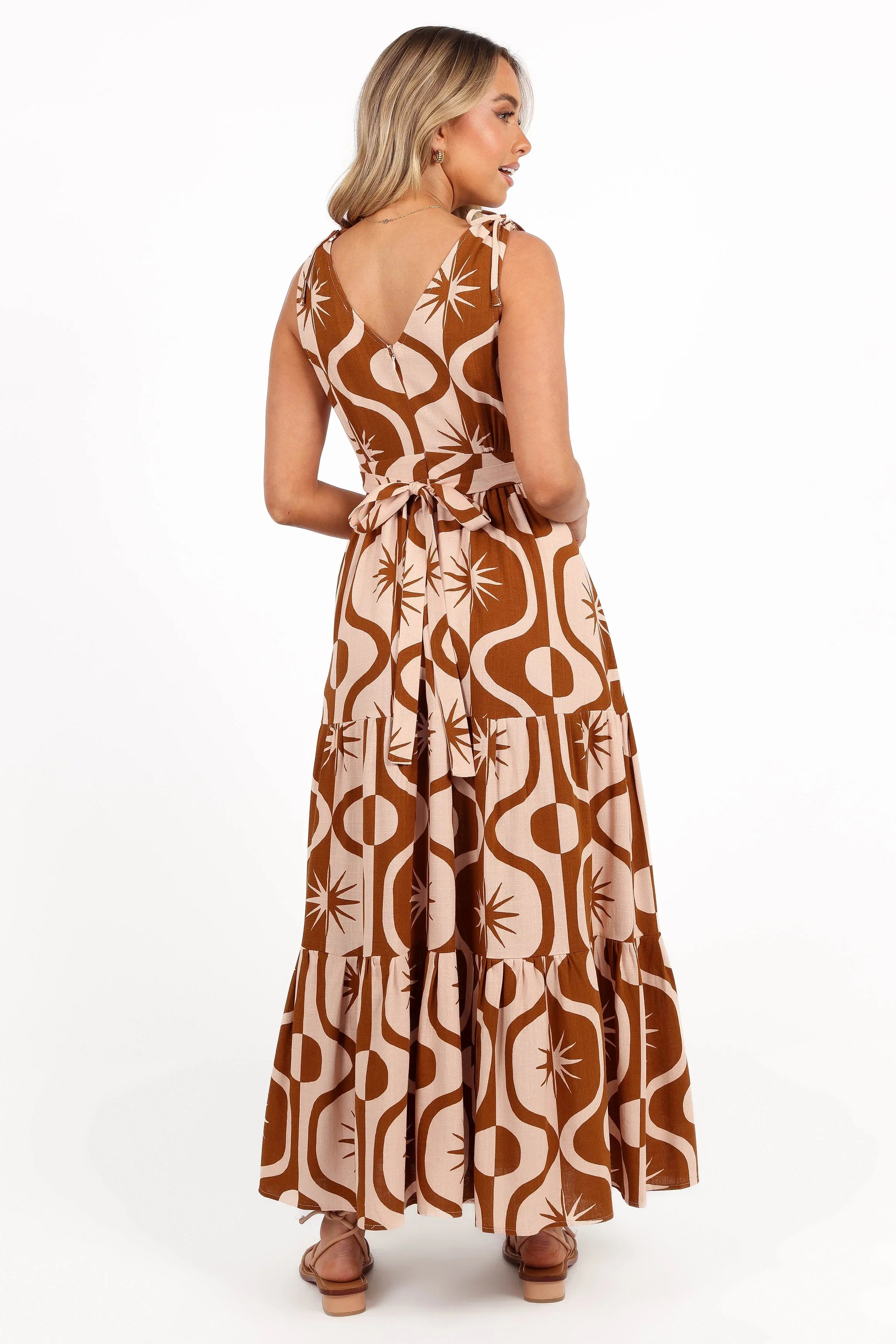 Zora Maxi Dress Tan Print
