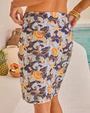 Ocean Glow Seashell Print Wrap Tie Cover Up Mini Skirt