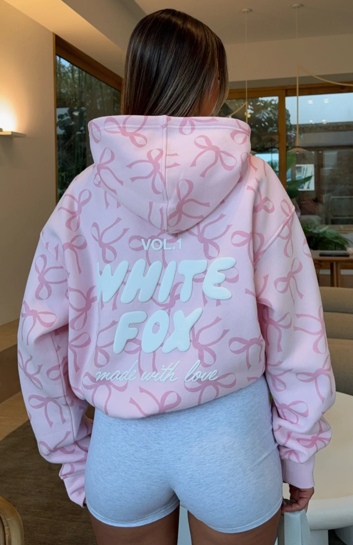 Vol 1 Oversized Printed Hoodie Posy Bow