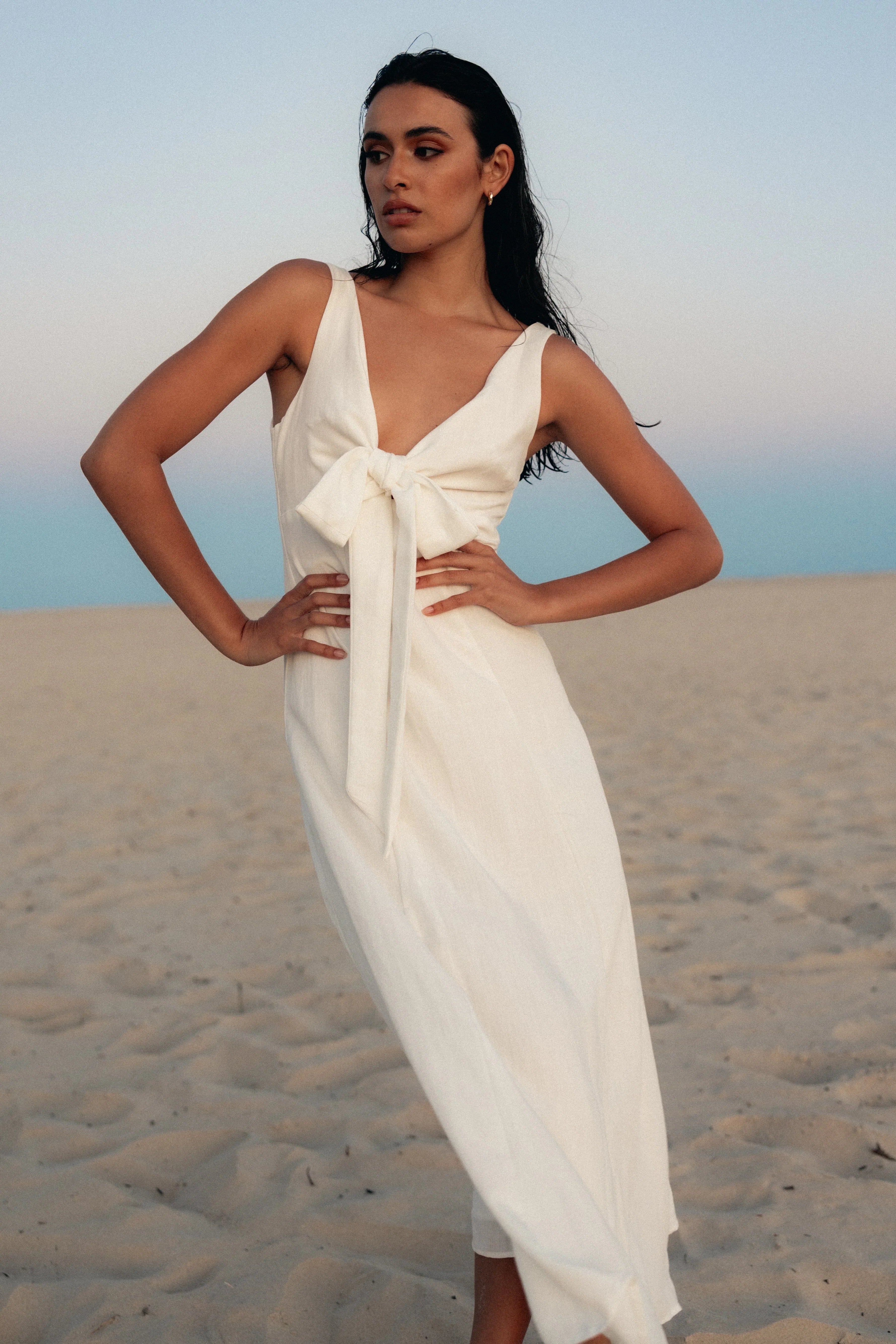 Archer Midi Dress White