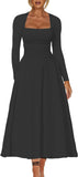 A Line Maxi Dress Ruffle Flowy Formal Long Dresses