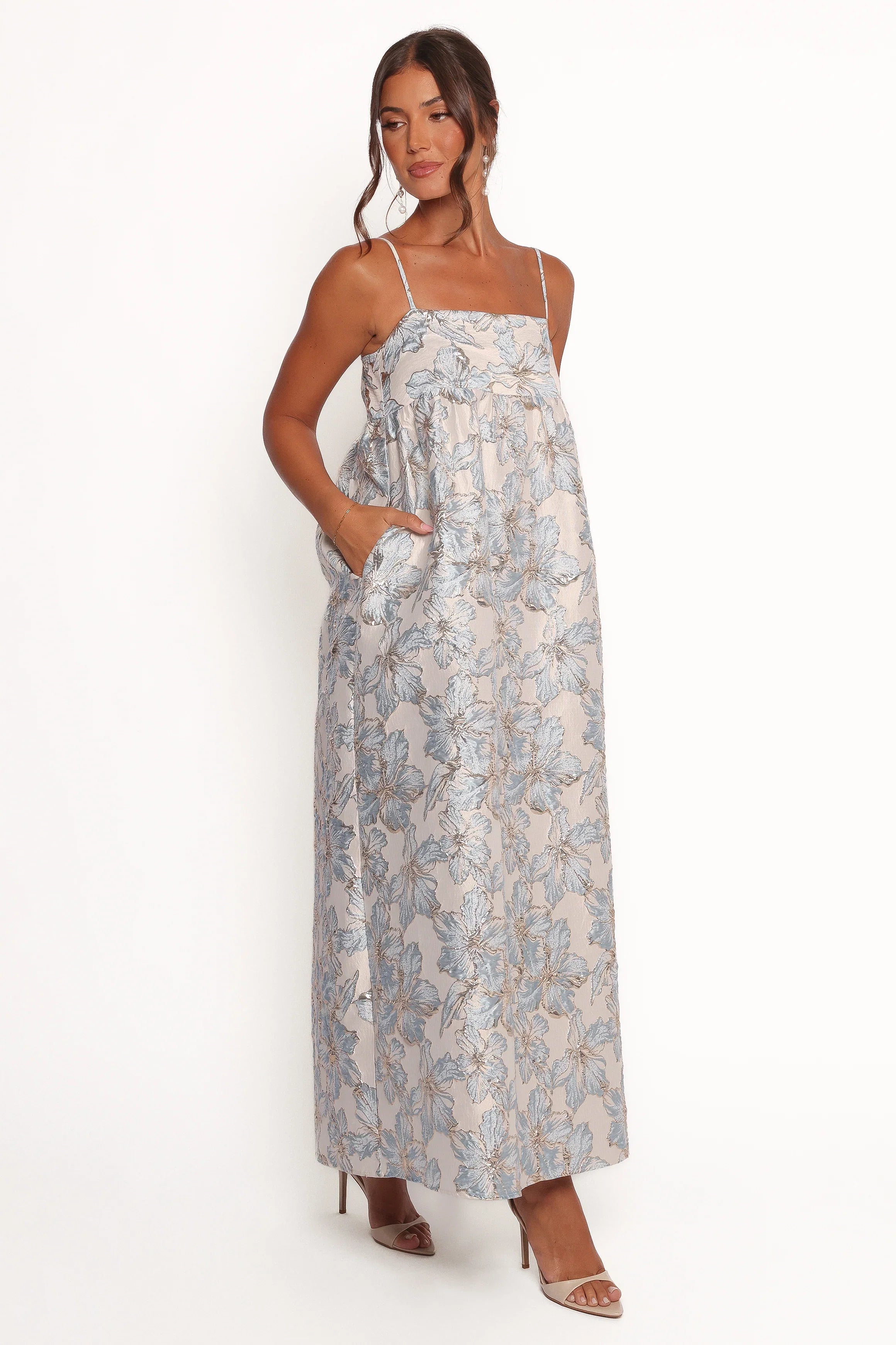 Yasmine Maxi Dress Baby Blue Floral