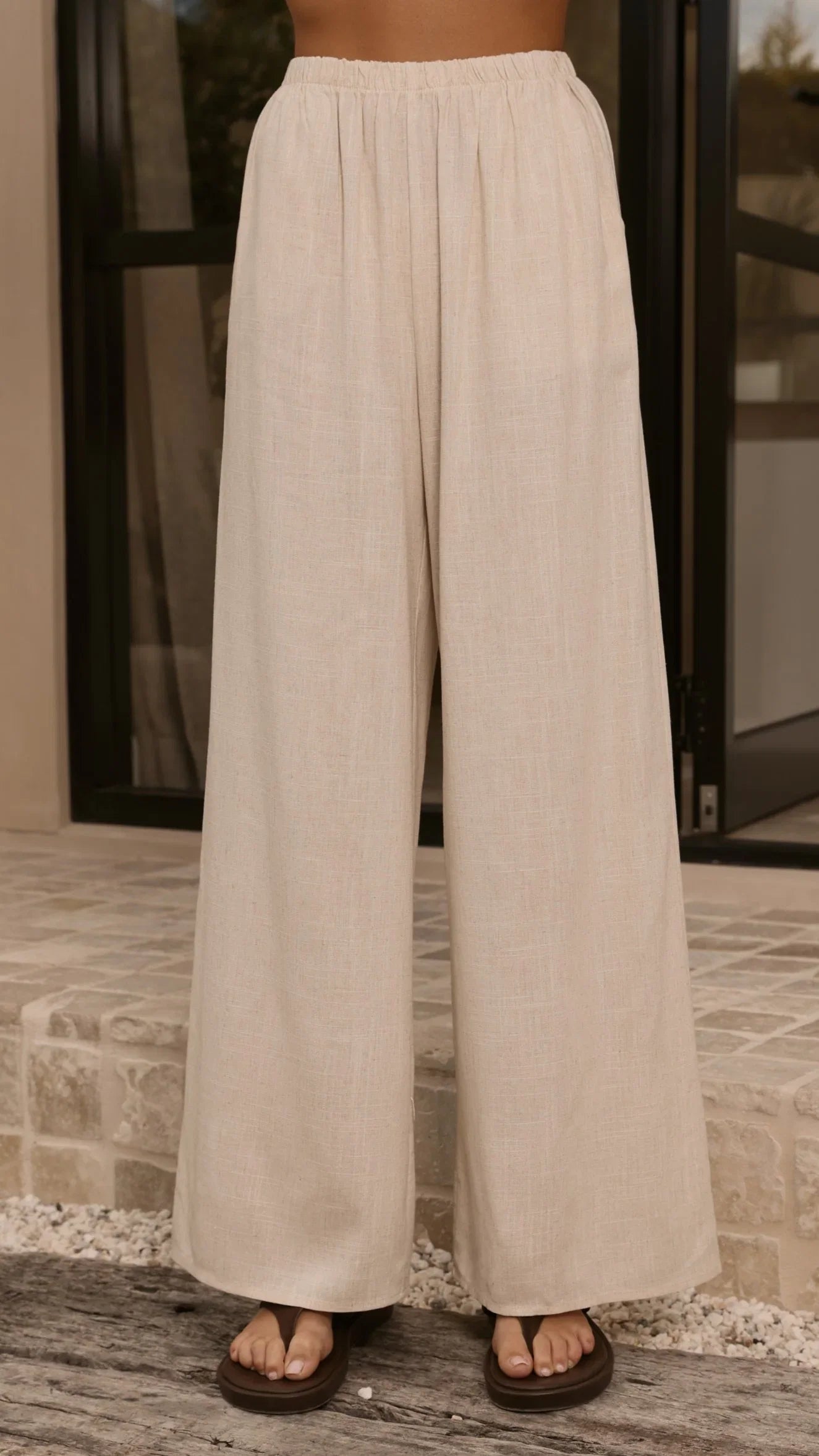 Maison Strapless Top Pants Set Oat