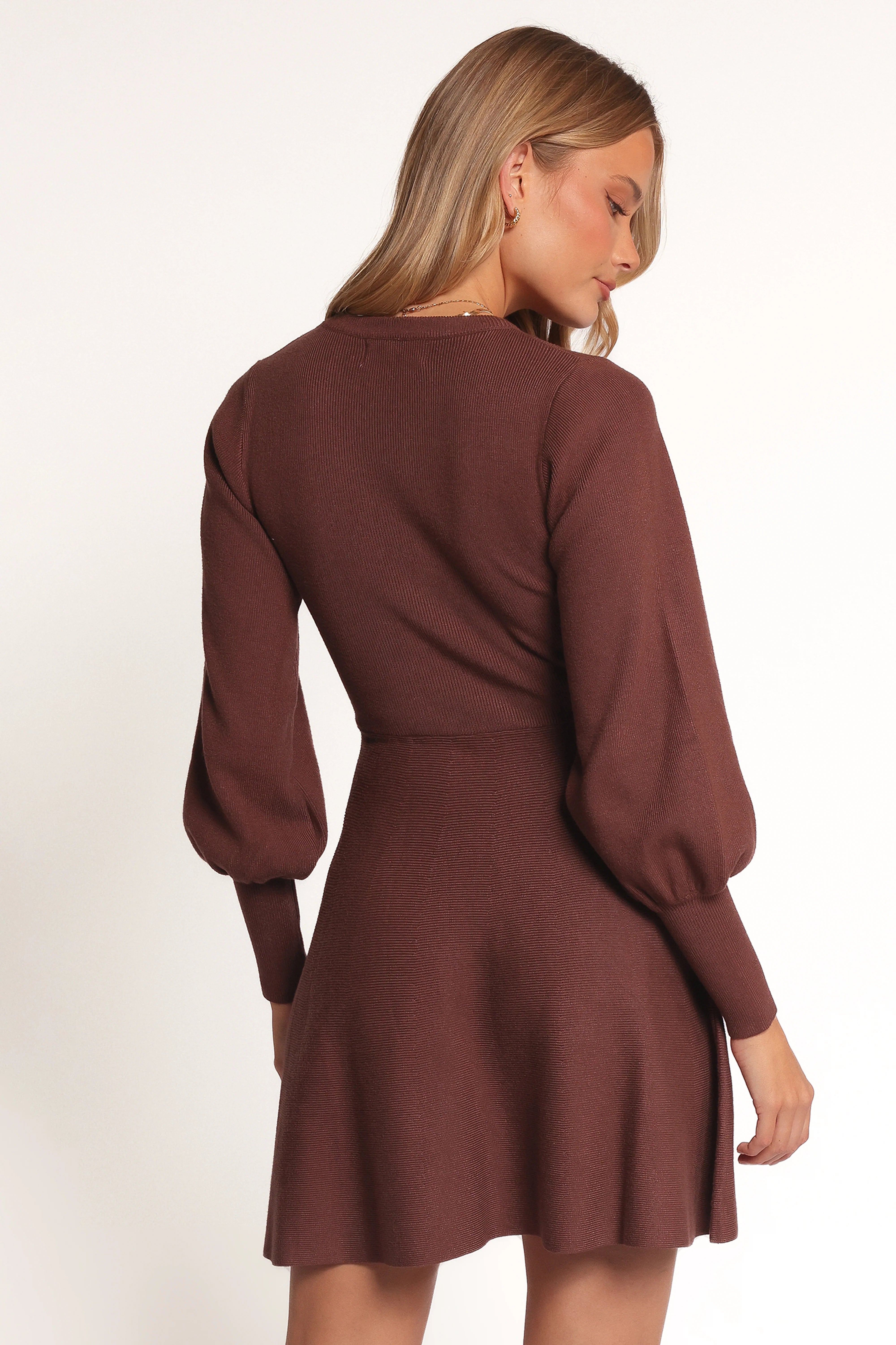Gigi Long Sleeve Mini Dress Brown