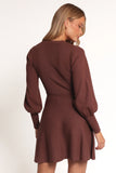 Gigi Long Sleeve Mini Dress Brown