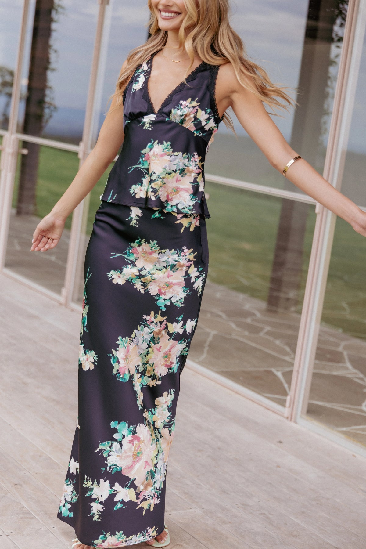 Velman Skirt Black Floral