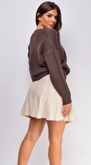 Solana Pleated Mini Skirt Cream