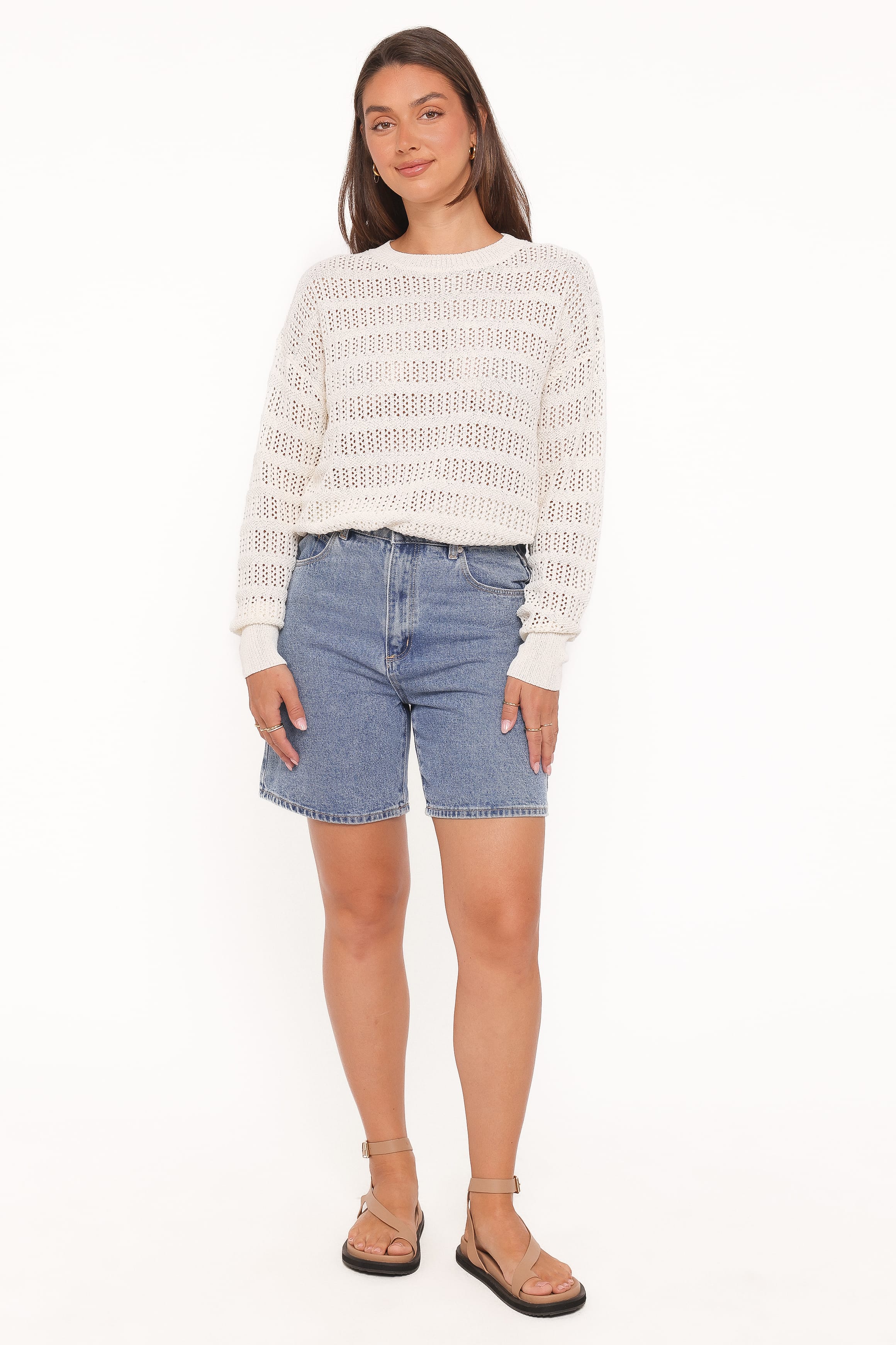 Flavia Open Stitch Sweater Cream