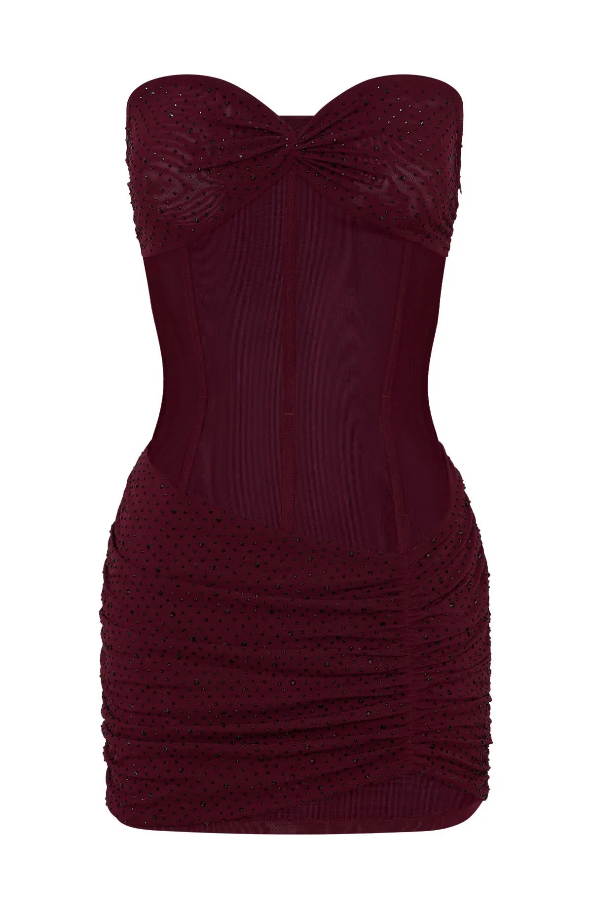 Cant Compare Embellished Mini Dress Burgundy