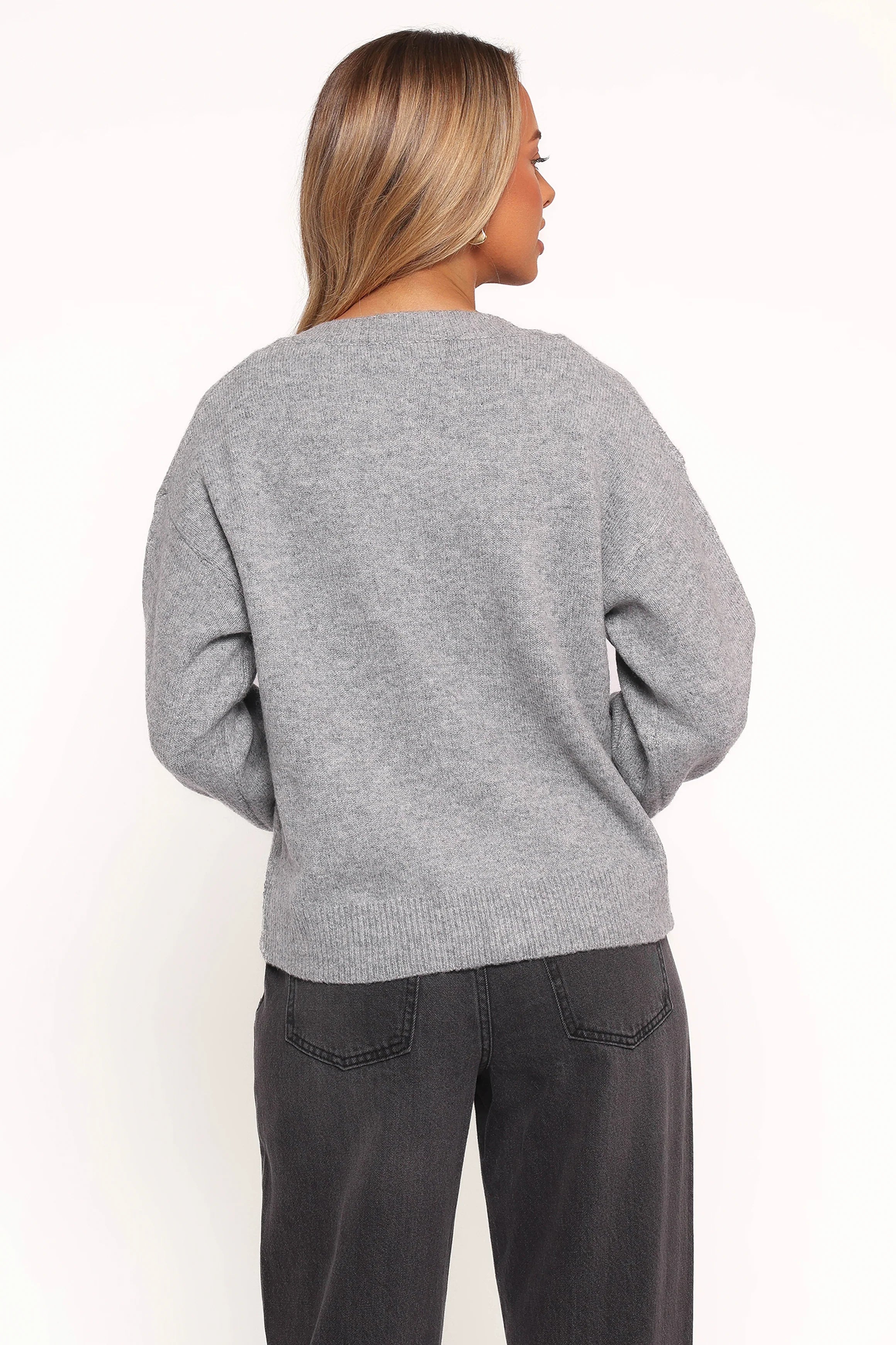 Neri Bow Tie Front Cardigan Grey