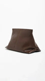 Semi Structured Fold Over Clutch Chocolate