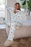 Pillow Talk Printed Long Sleeve Pyjama Set Blueberry Breakfast