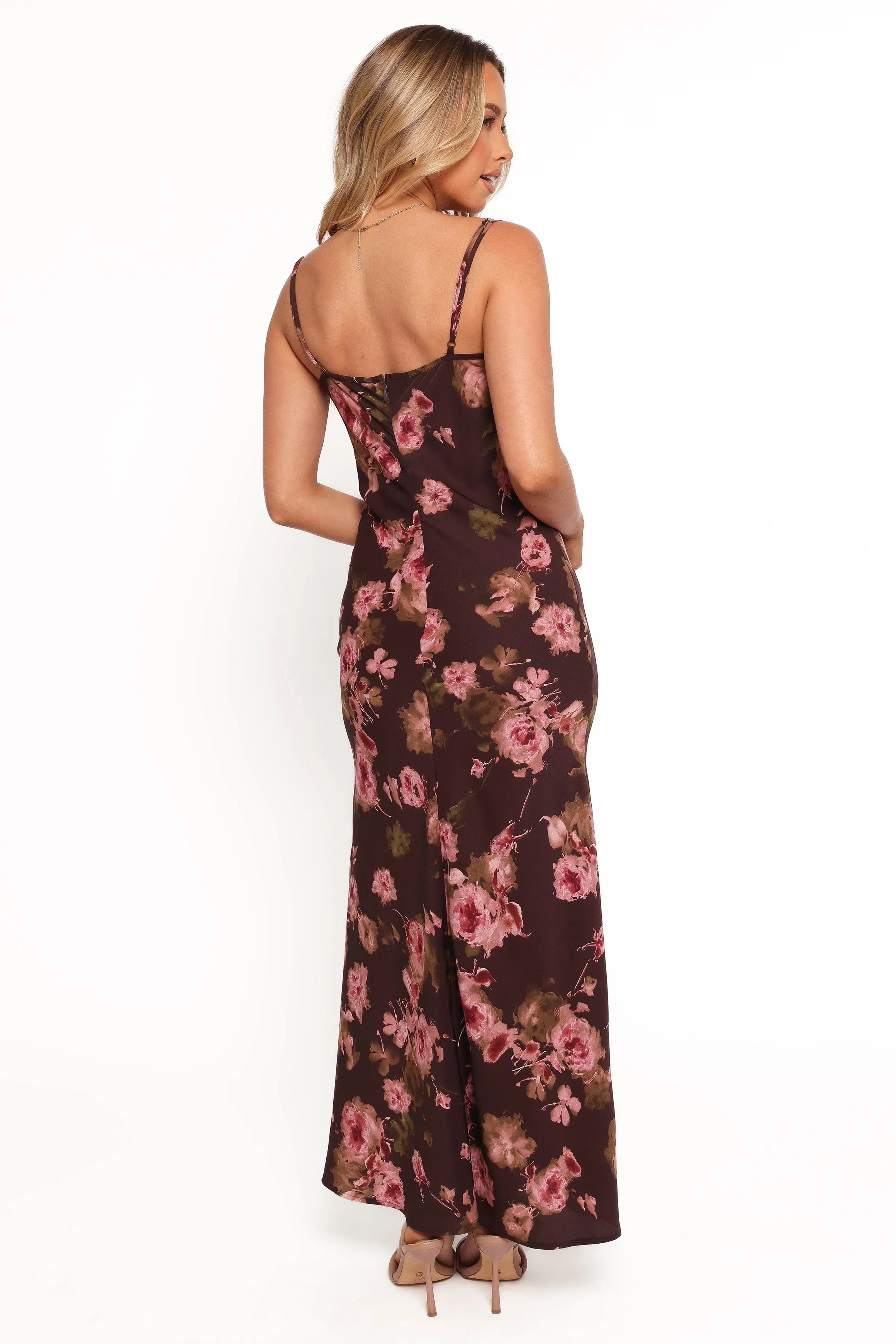 Enya Maxi Dress Chocolate Floral