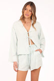 Flynn Short Set Green Blue Stripe