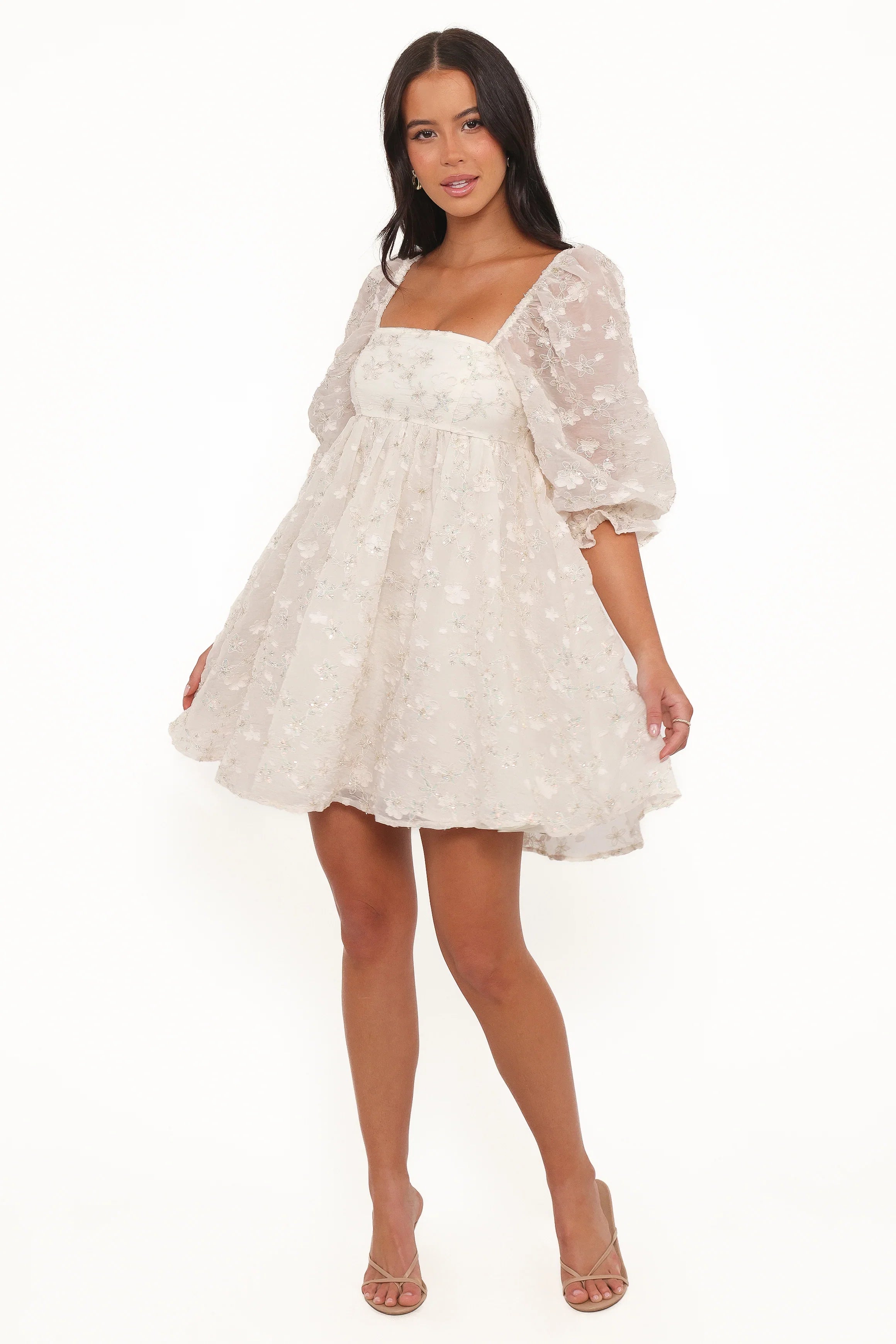 Lillan Mini Dress Ivory Sequin