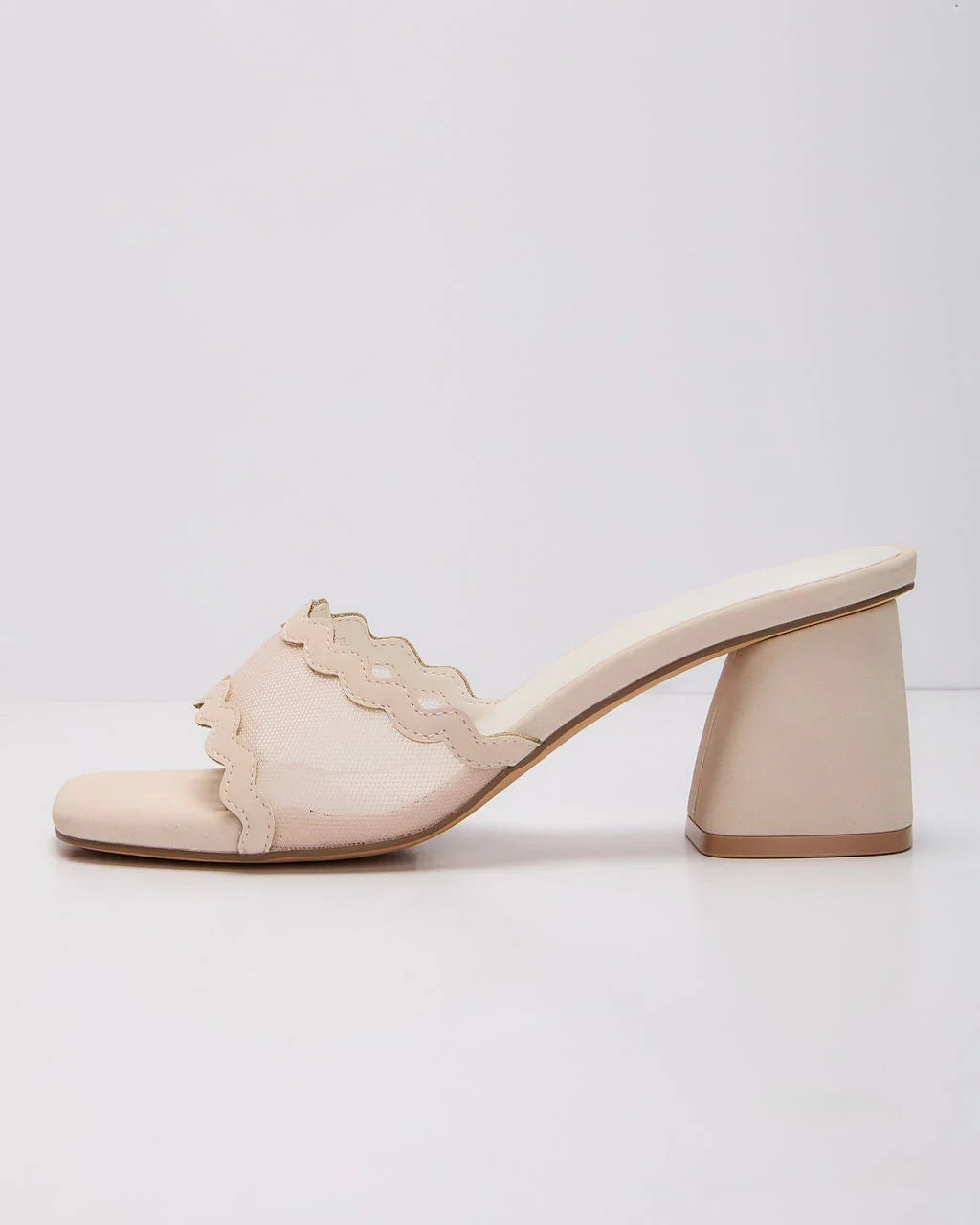 Celia Scallop Mesh Mules