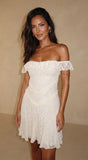 Heirloom Lace Mini Dress Cream White