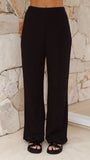Madian Button Up Shirt and Pants Set Black