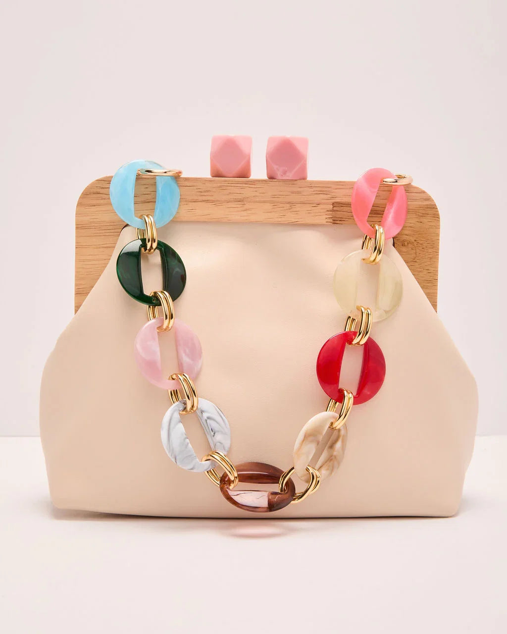 Maurena Acrylic Top Handle Pouch Clutch