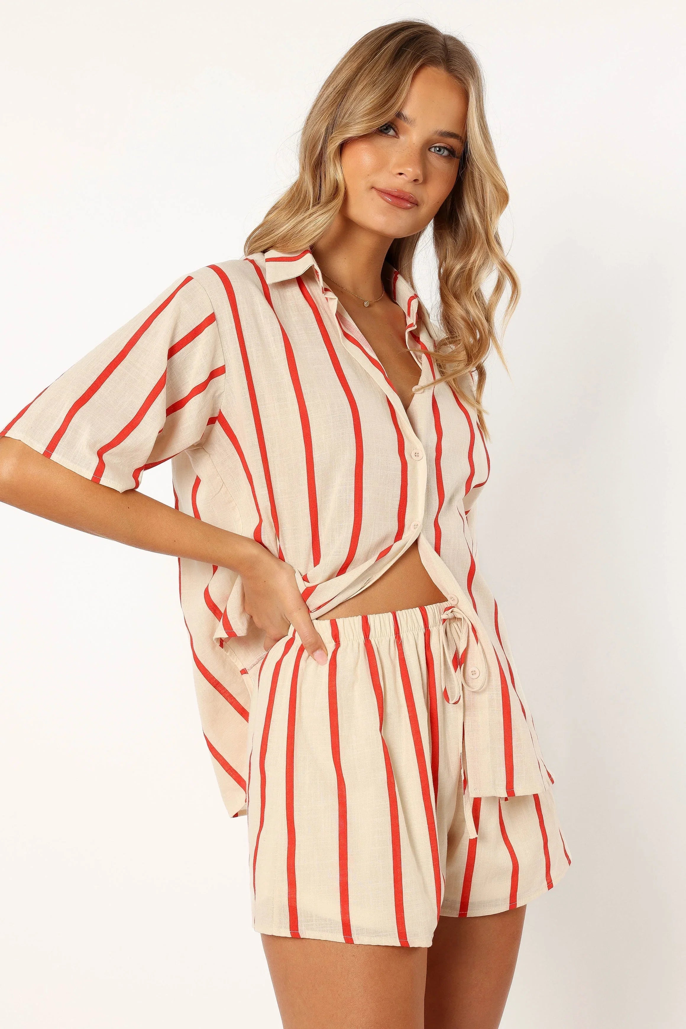 Myles Short Set Red Stripe