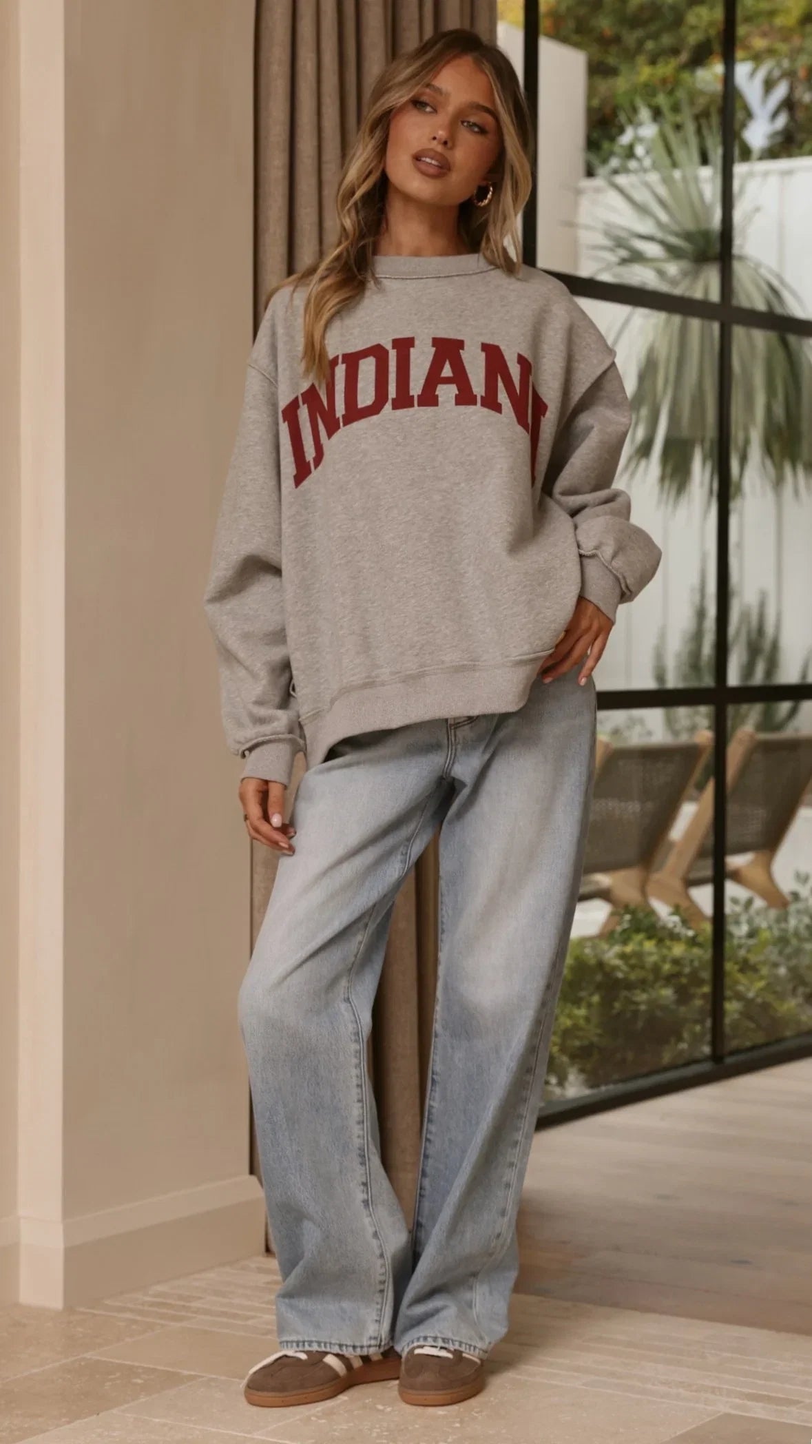 Indiana Crewneck Sweater Grey