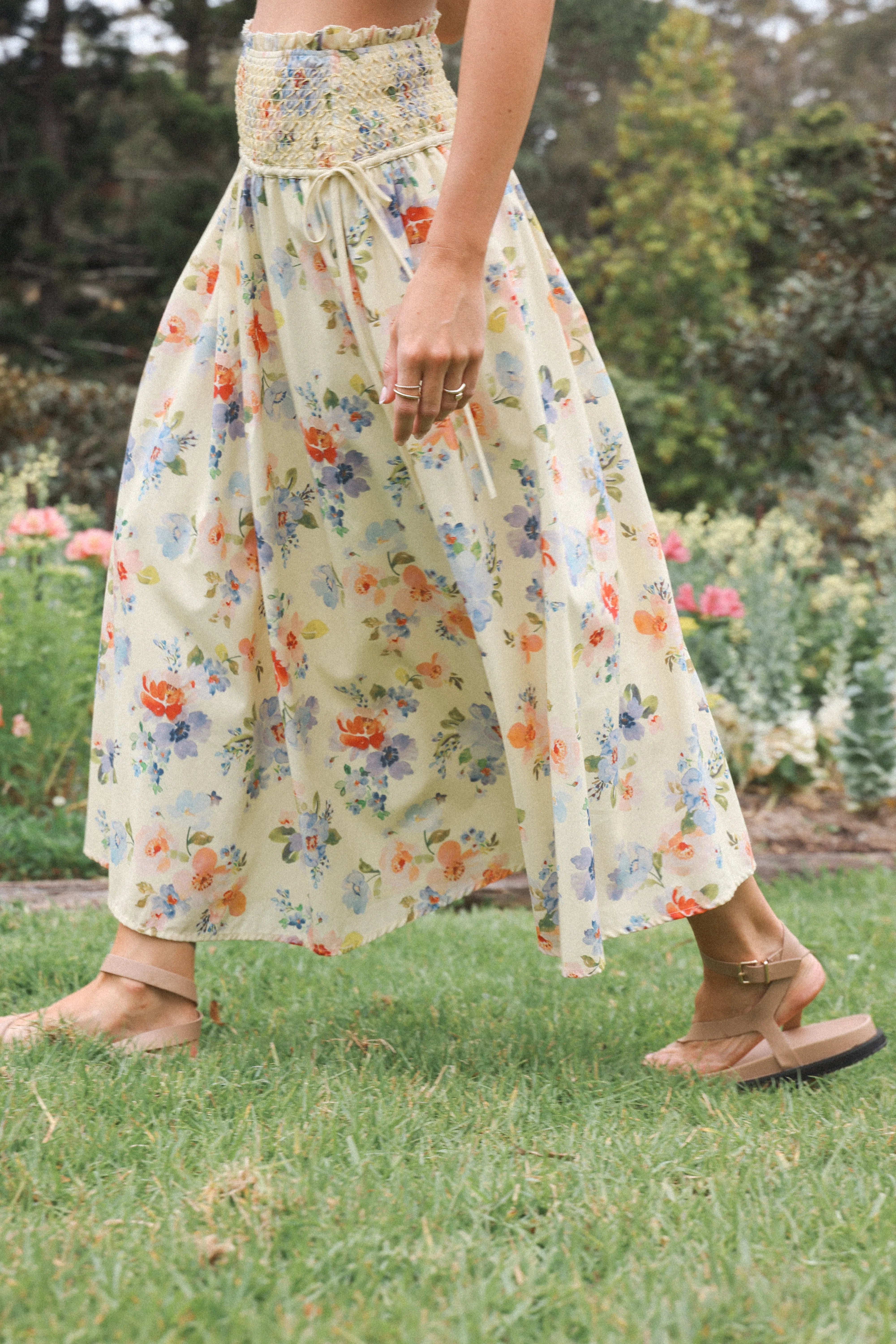Saskia Maxi Skirt Lemon Floral