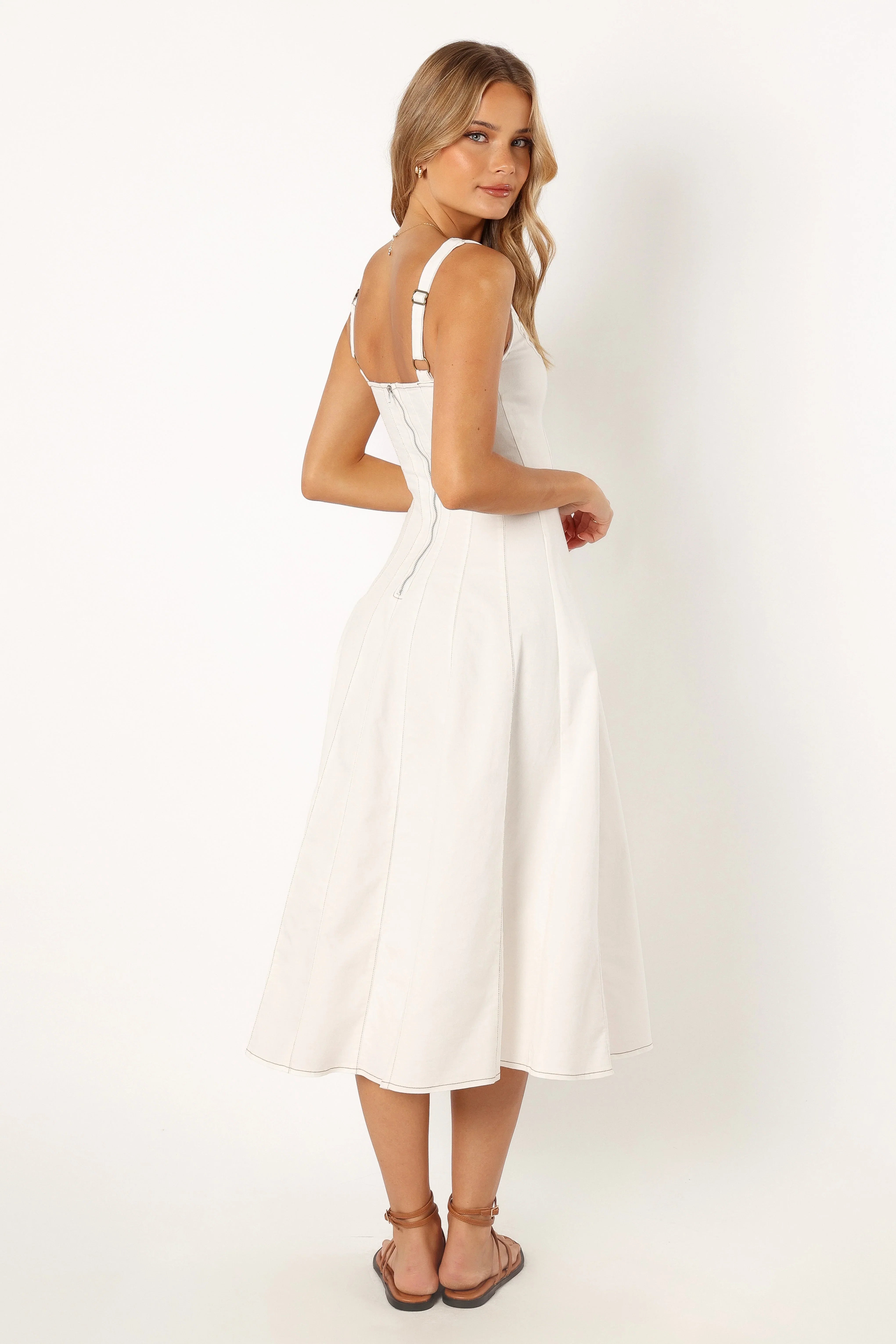 Una Midi Dress White