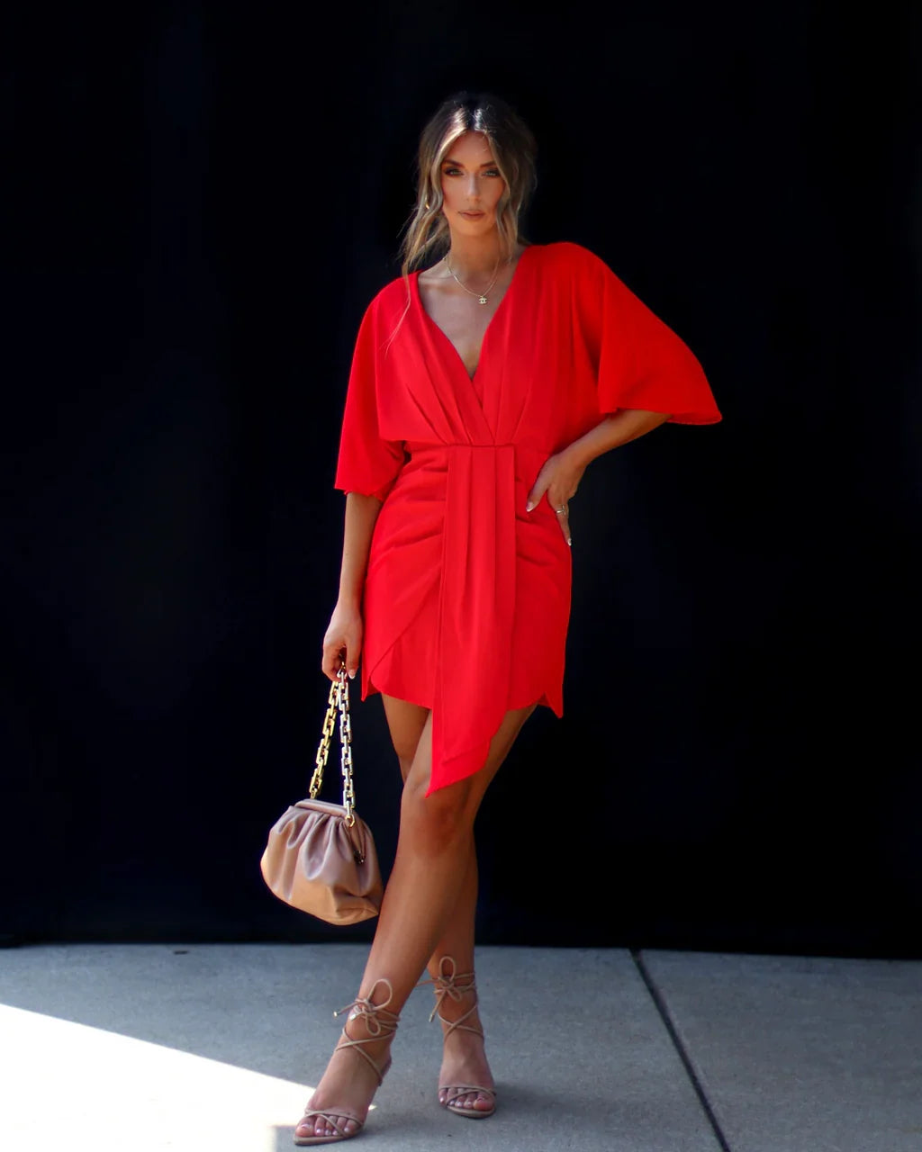 Porticia V Neck Mini Dress